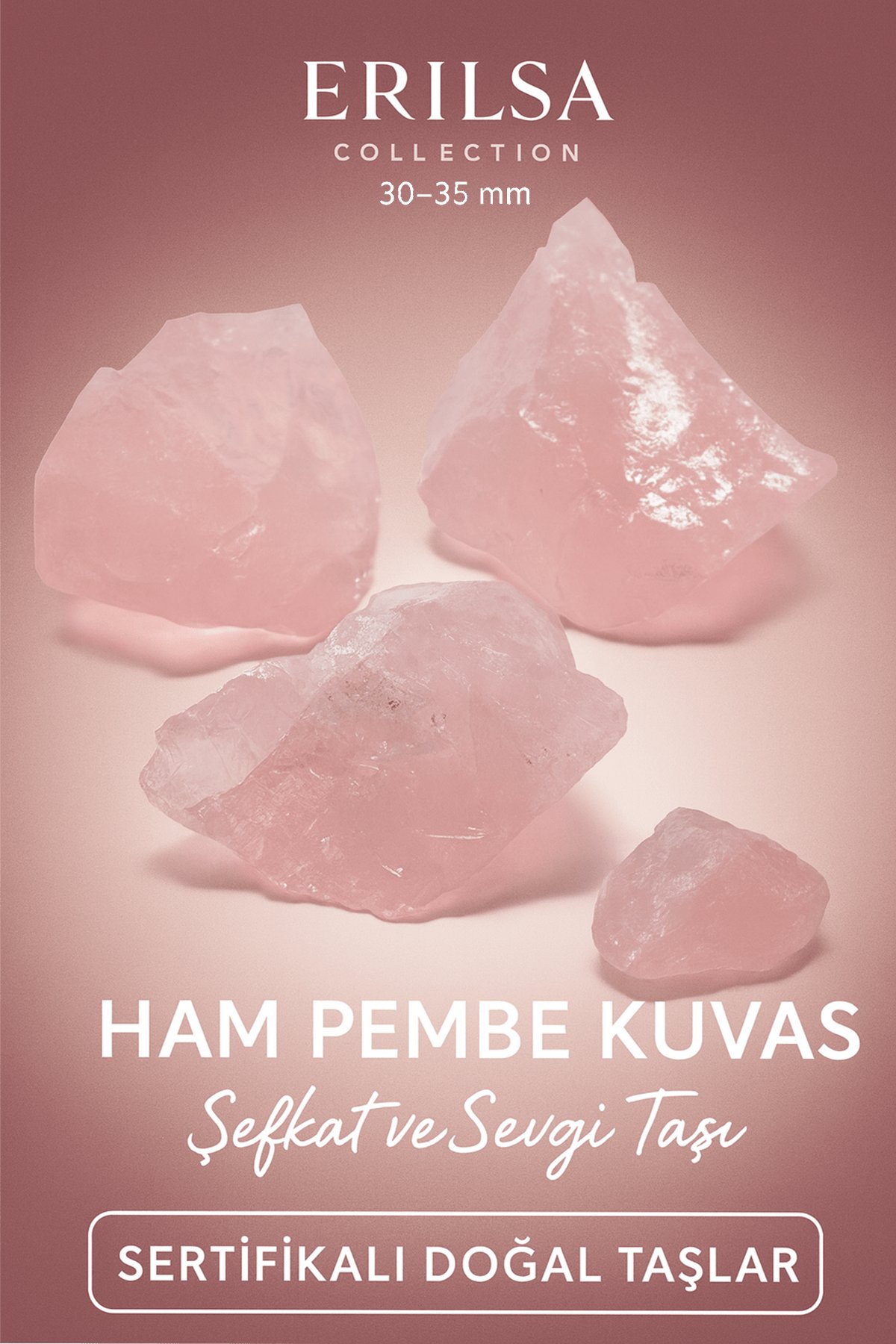 Sertifikalı Ham Işlenmemiş Açık Pembe Kuvars Taşı Doğal Taş Kütle Parça