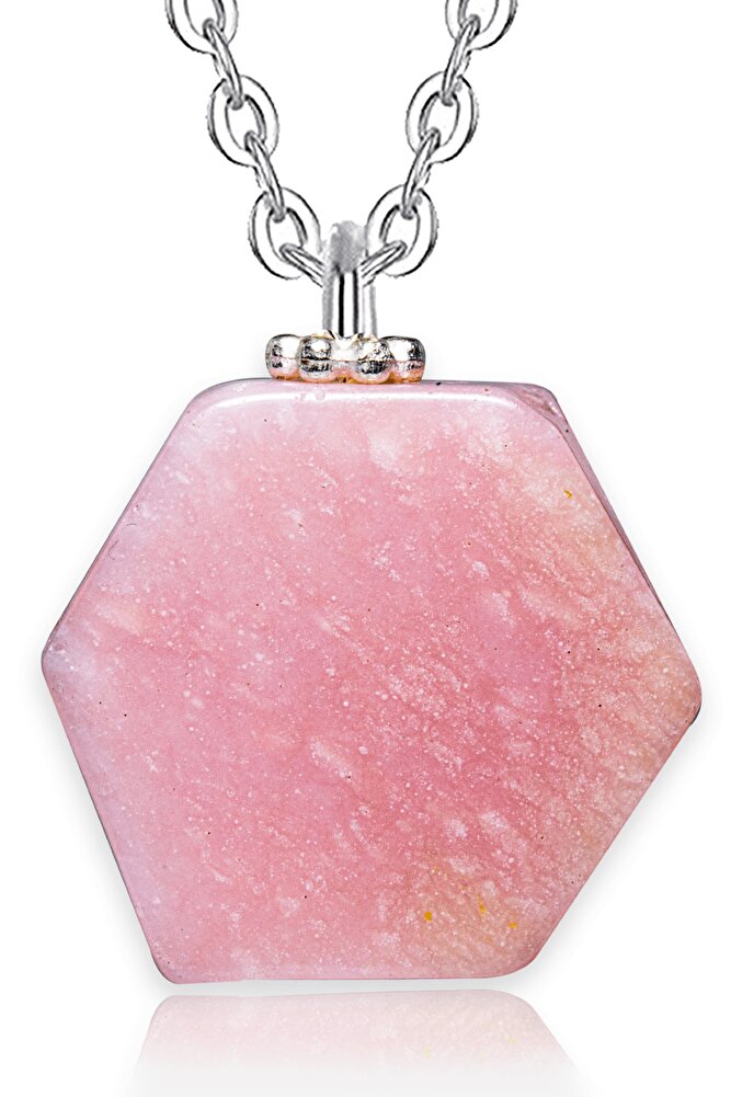 Sertifikalı Doğal Pembe Opal Taşı Kolye