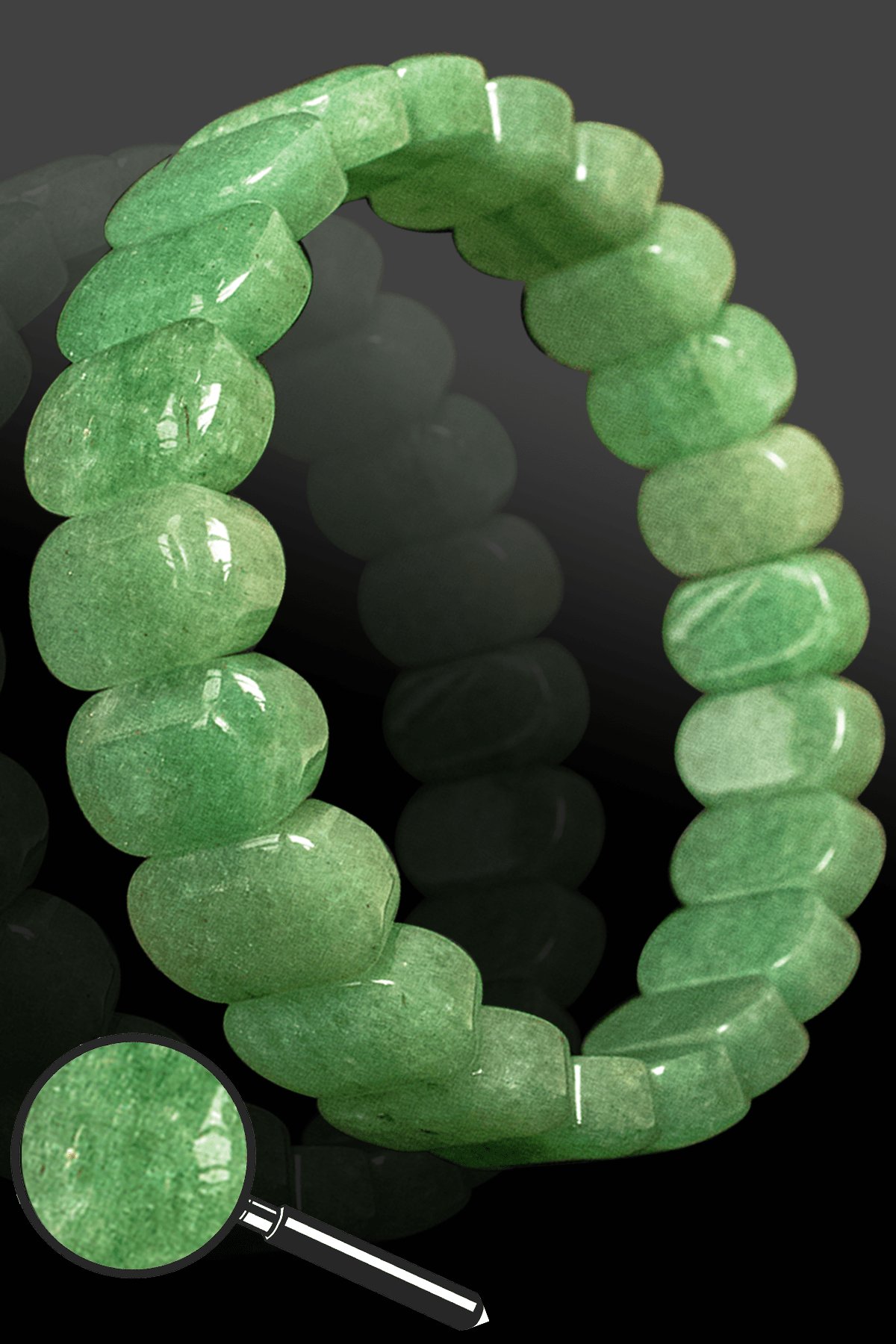 Sertifikalı Rolex Model AAA+ Gerçek Aventurin Taşı Bileklik