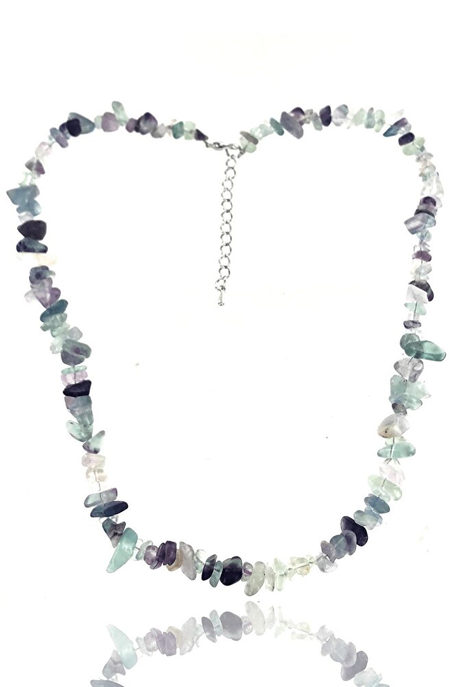 Sertifikalı Doğal Florit Kırık Taşlı Kolye