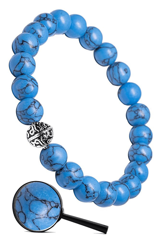 Sertifikalı Gümüş Aparatlı Doğal Turkuaz Taşı Bileklik