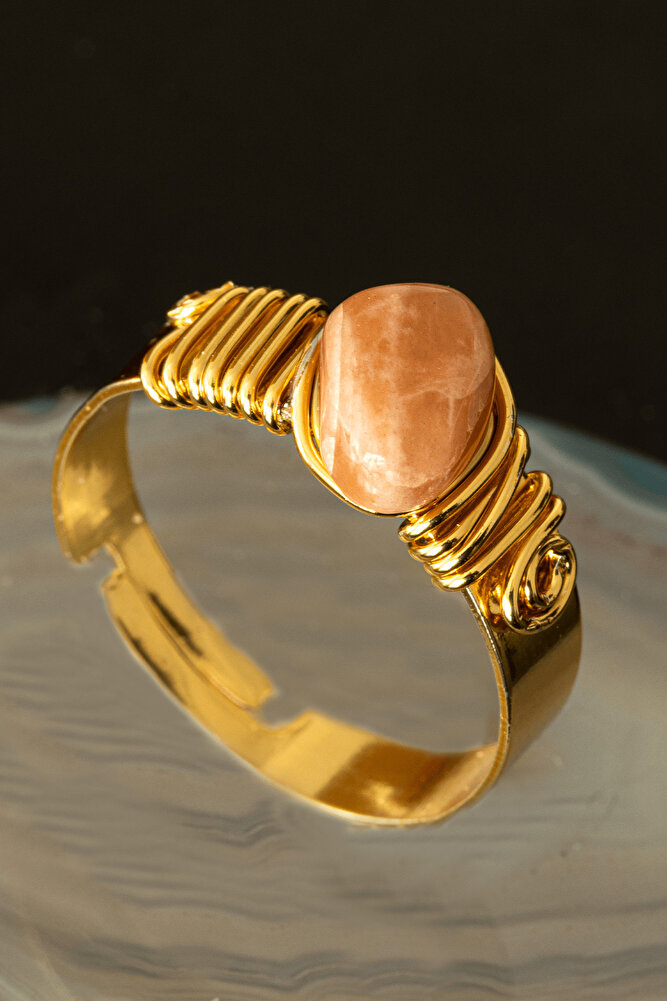 Sertifikalı Kalın Tımbıl Model Güneş Taşı Yüzük - Ayarlamalı