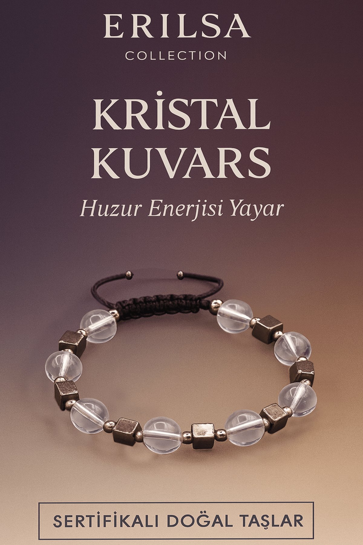 Sertifikalı Kristal Kuvars Taşı Bileklik – Huzur Enerjisi Yayan Doğal Taş