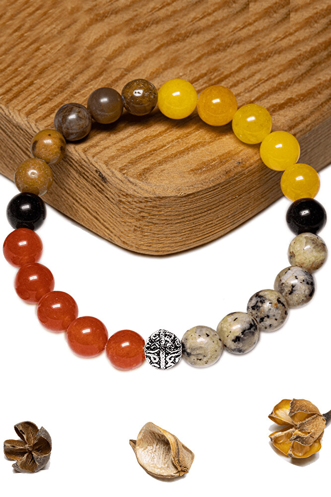 Sertifikalı Aslan Burcu Doğal Taş Bileklik - Gümüş Aparatlı