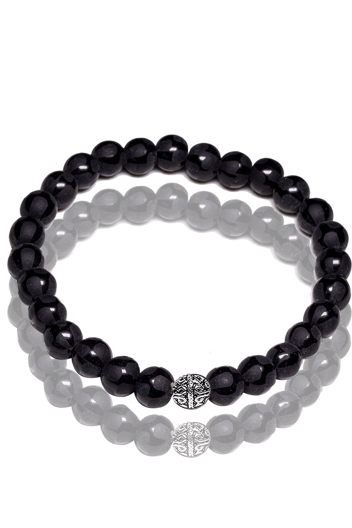 Sertifikalı Çizgi Desenli Ham Oniks Taşı Bileklik