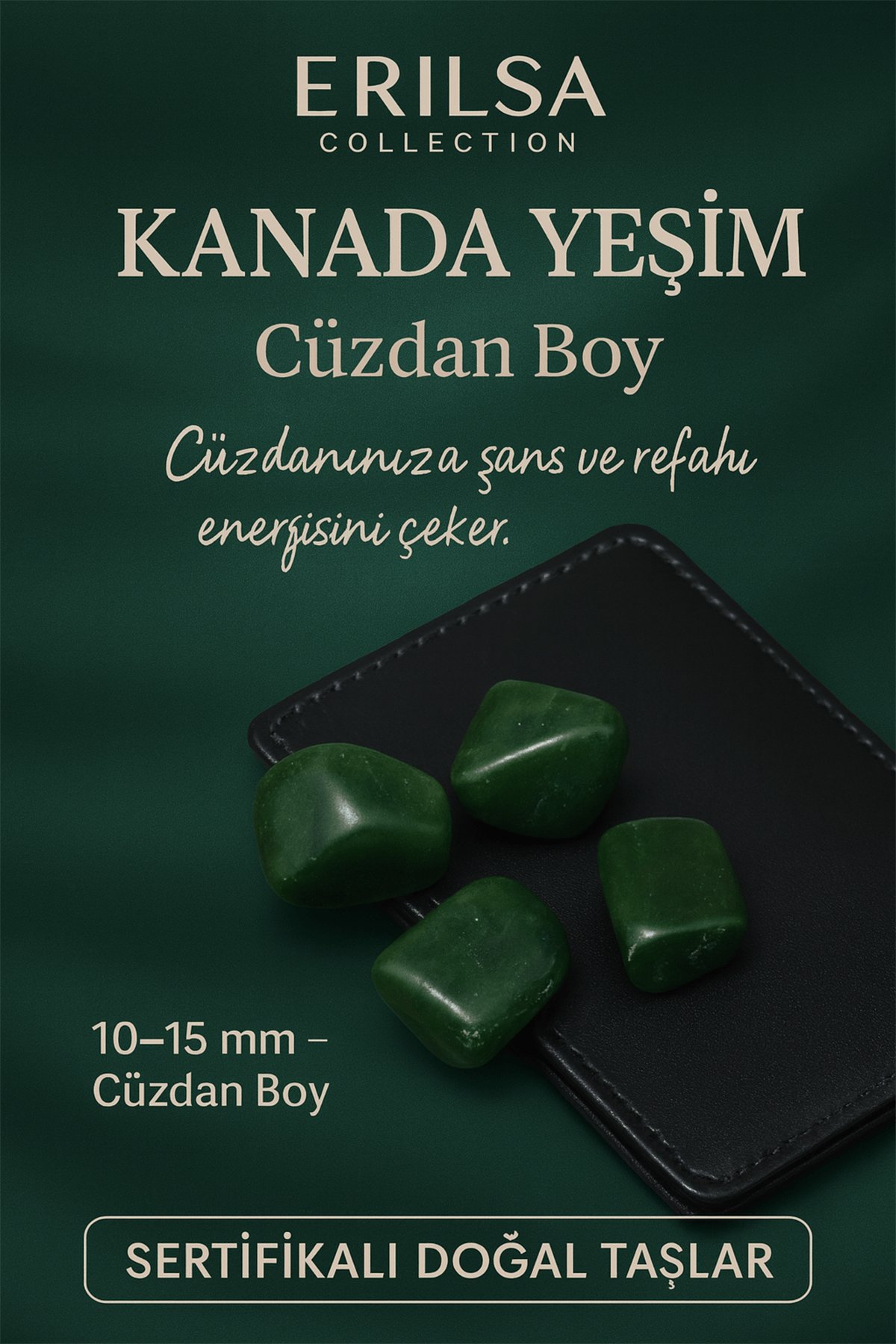 Sertifikalı Doğal Kanada Yeşim Taşı Kütle 10-15 mm – Şans ve Refah Enerjisi
