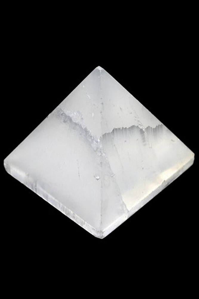 Sertifikalı İri Boy Selenit Taşı Doğal Taş Piramit (7 Cm) 232gr
