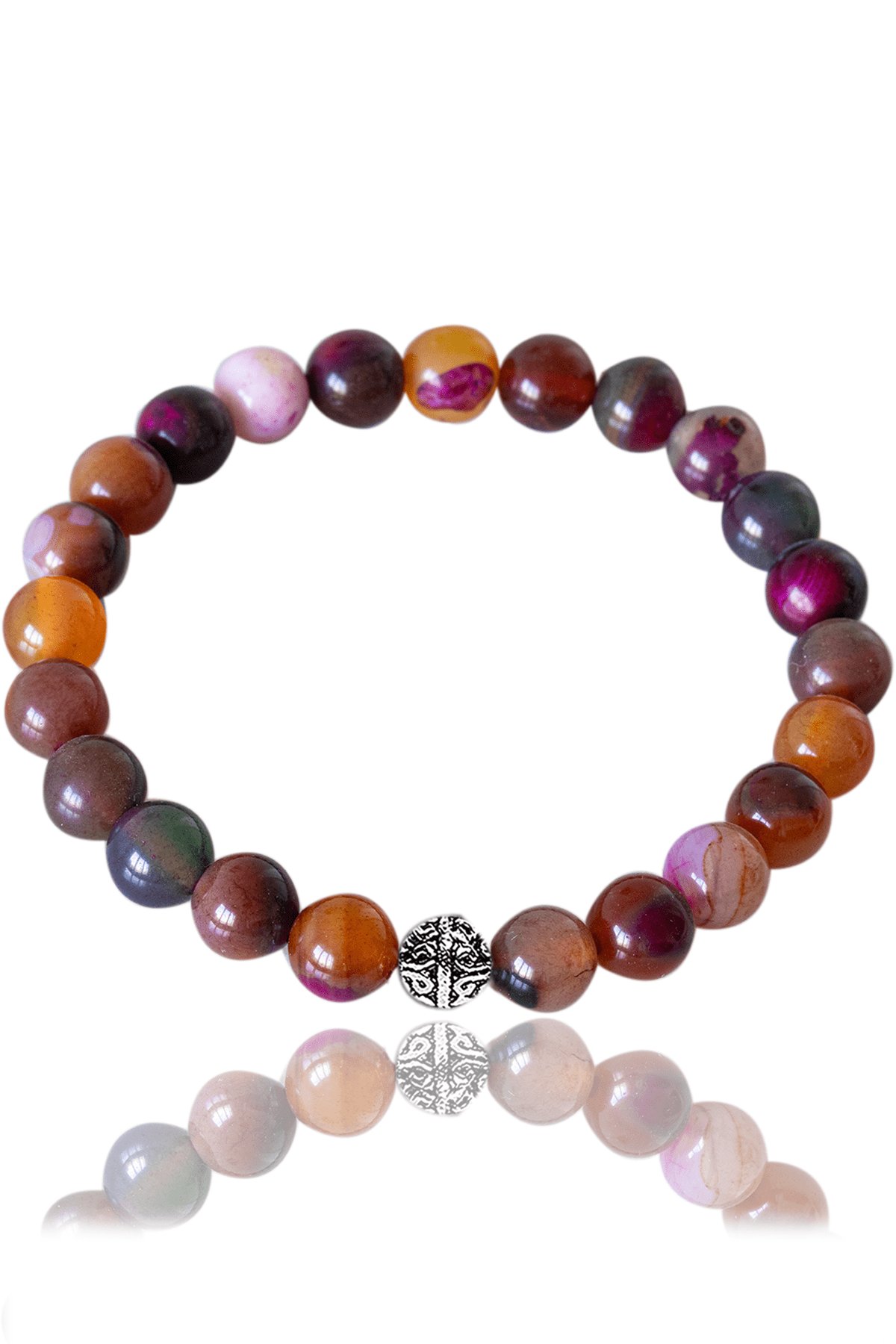 Sertifikalı Özel Renk Akik Taşı Bileklik - Gümüş Aparatlı