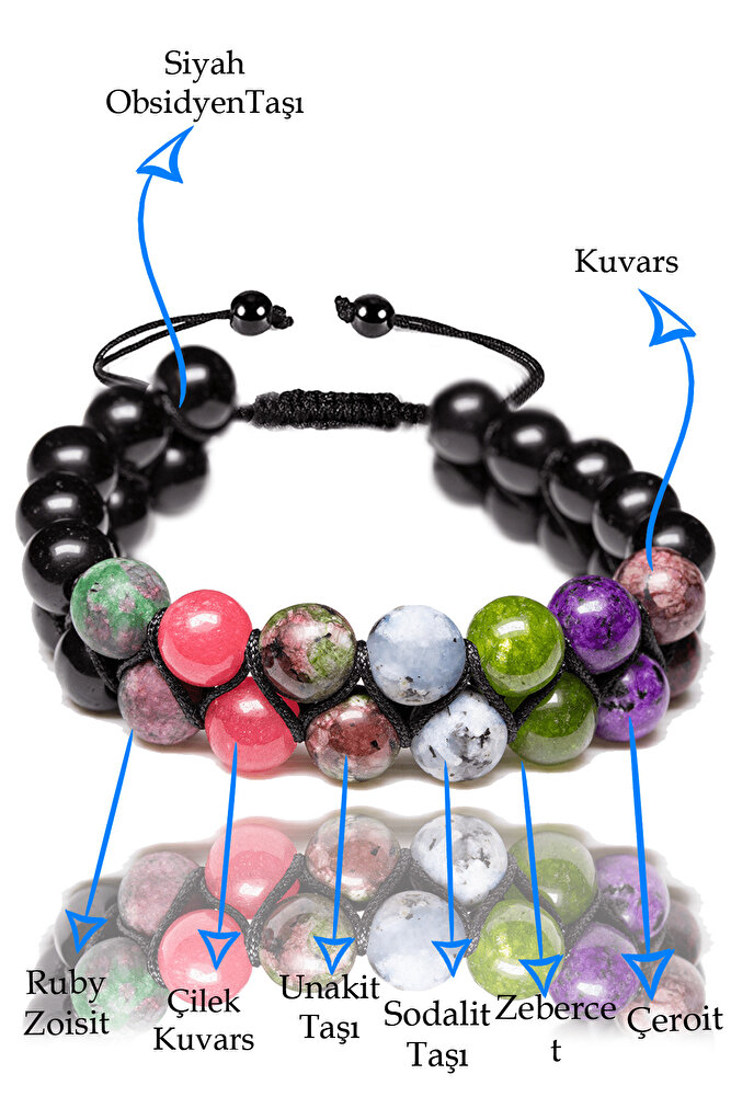 Sertifikalı Oğlak Burcu Doğal Taş Bileklik - Makrome