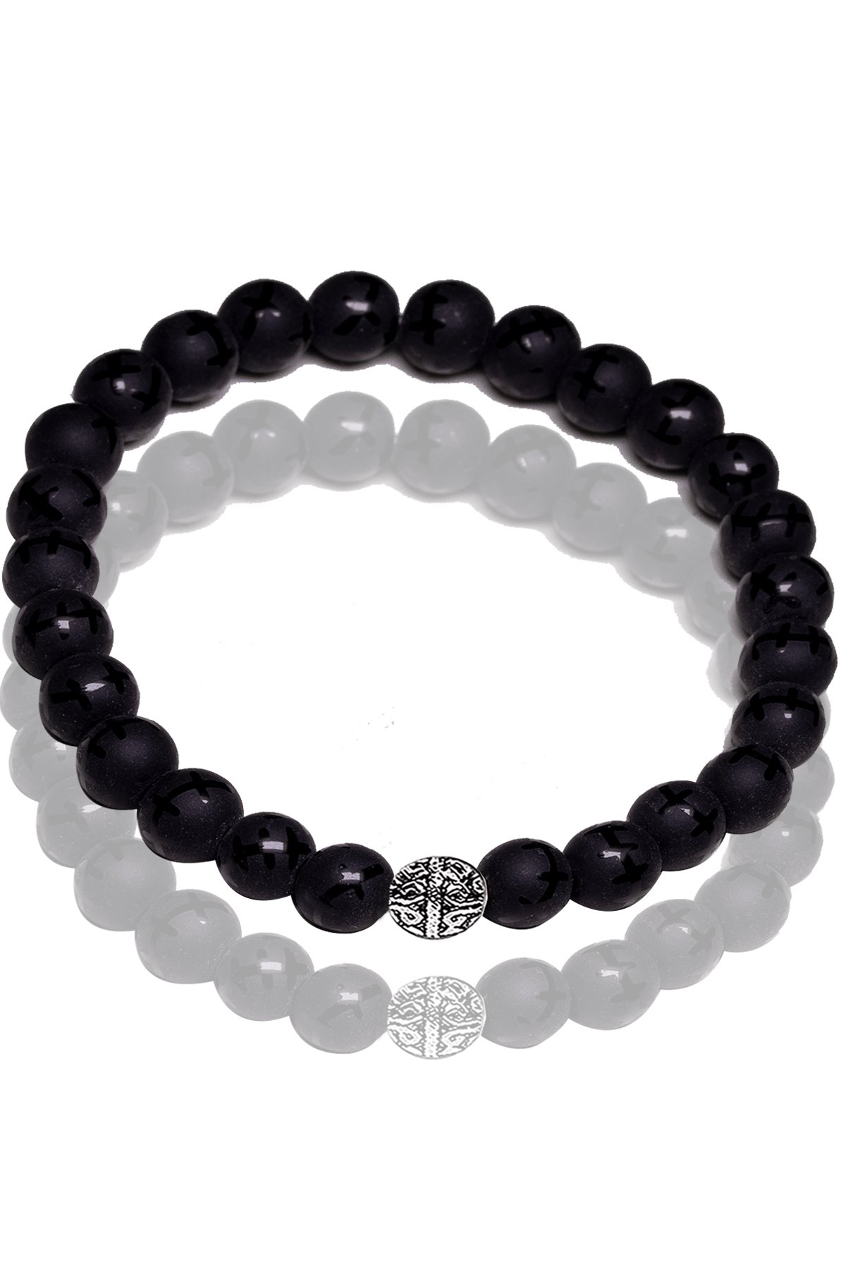 Sertifikalı Dikiş Desenli Ham Oniks Taşı Bileklik