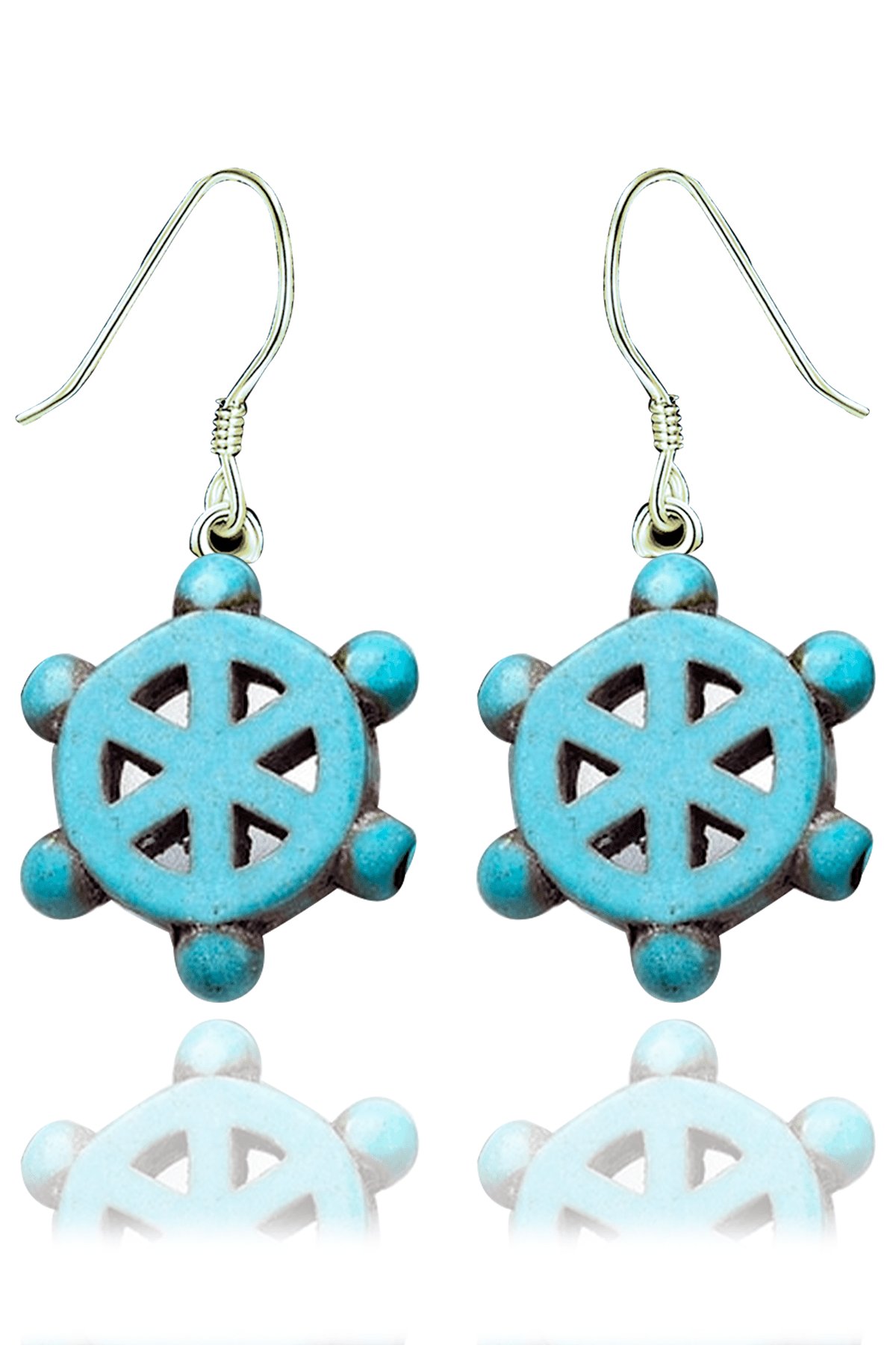 Sertifikalı Gemi Dümeni Firuze Taşı Küpe (Turkuaz Taşı)