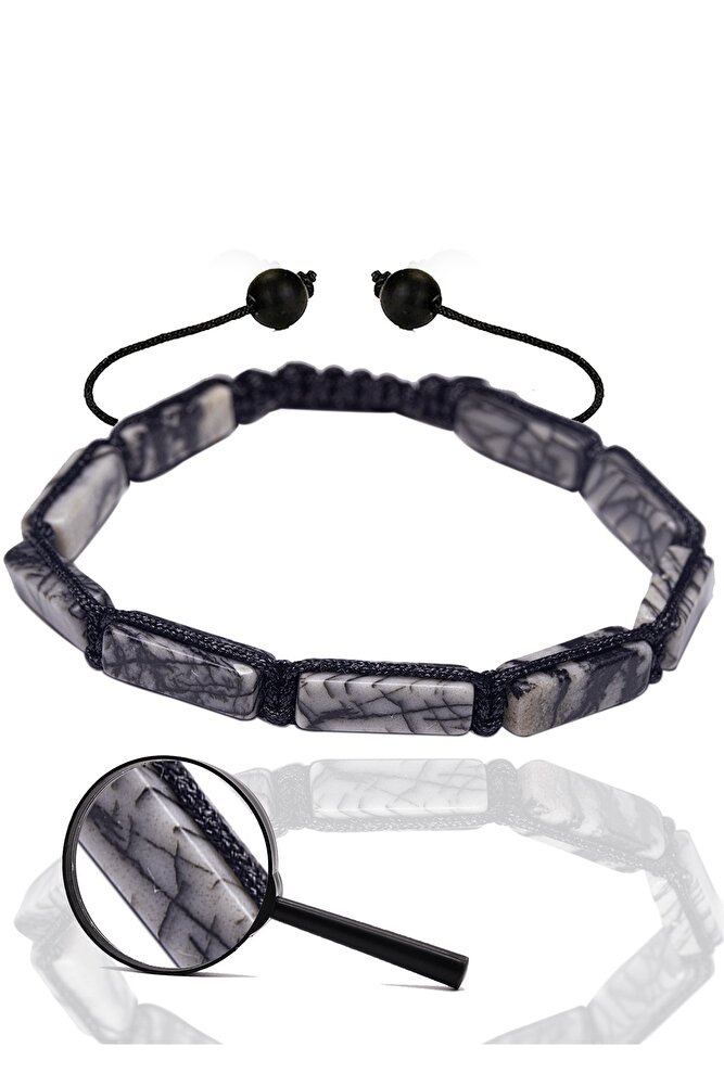 Sertifikalı Harita Jasper Taşı Doğal Taş Bileklik