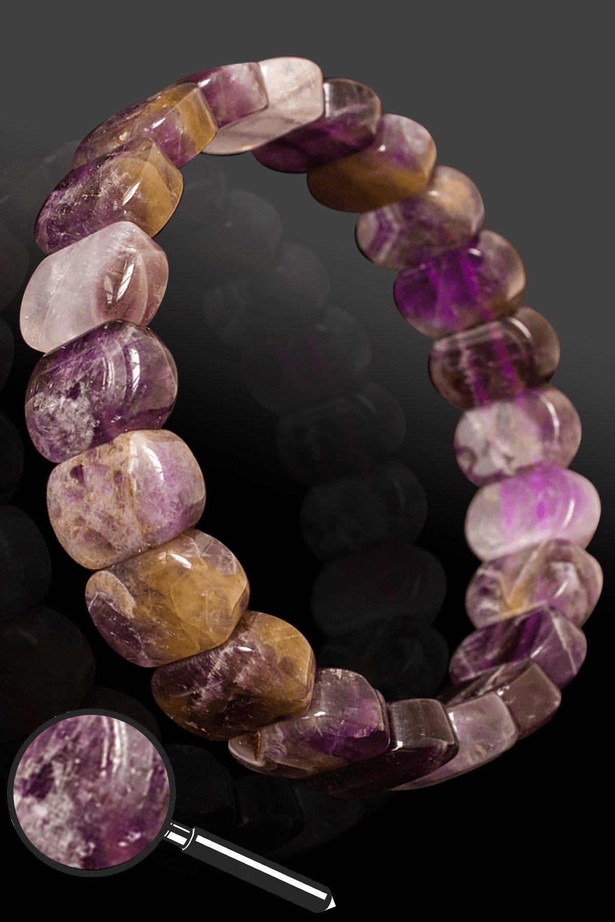 Sertifikalı Rolex Model AAA+ Gerçek Ametist Taşı Bileklik