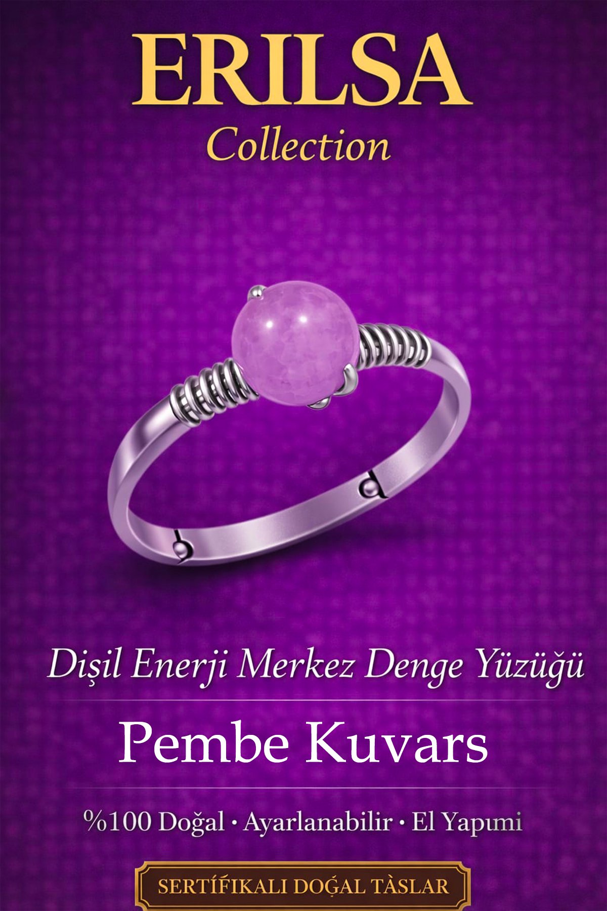 Sertifikalı Psikomatik Gerilim Enerji Yüzüğü – Kristal Kuvars Taşı Ayarlamalı İnce Başak İkizler Yay