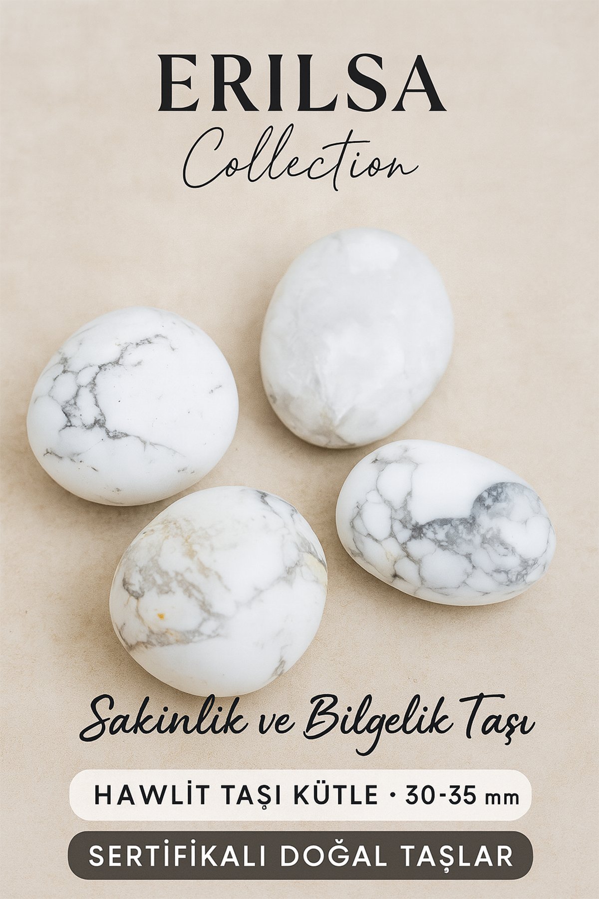 Sertifikalı Doğal Havlit Taşı Kütle 30-35 mm – Sakinlik Bilgelik ve Denge Taşı