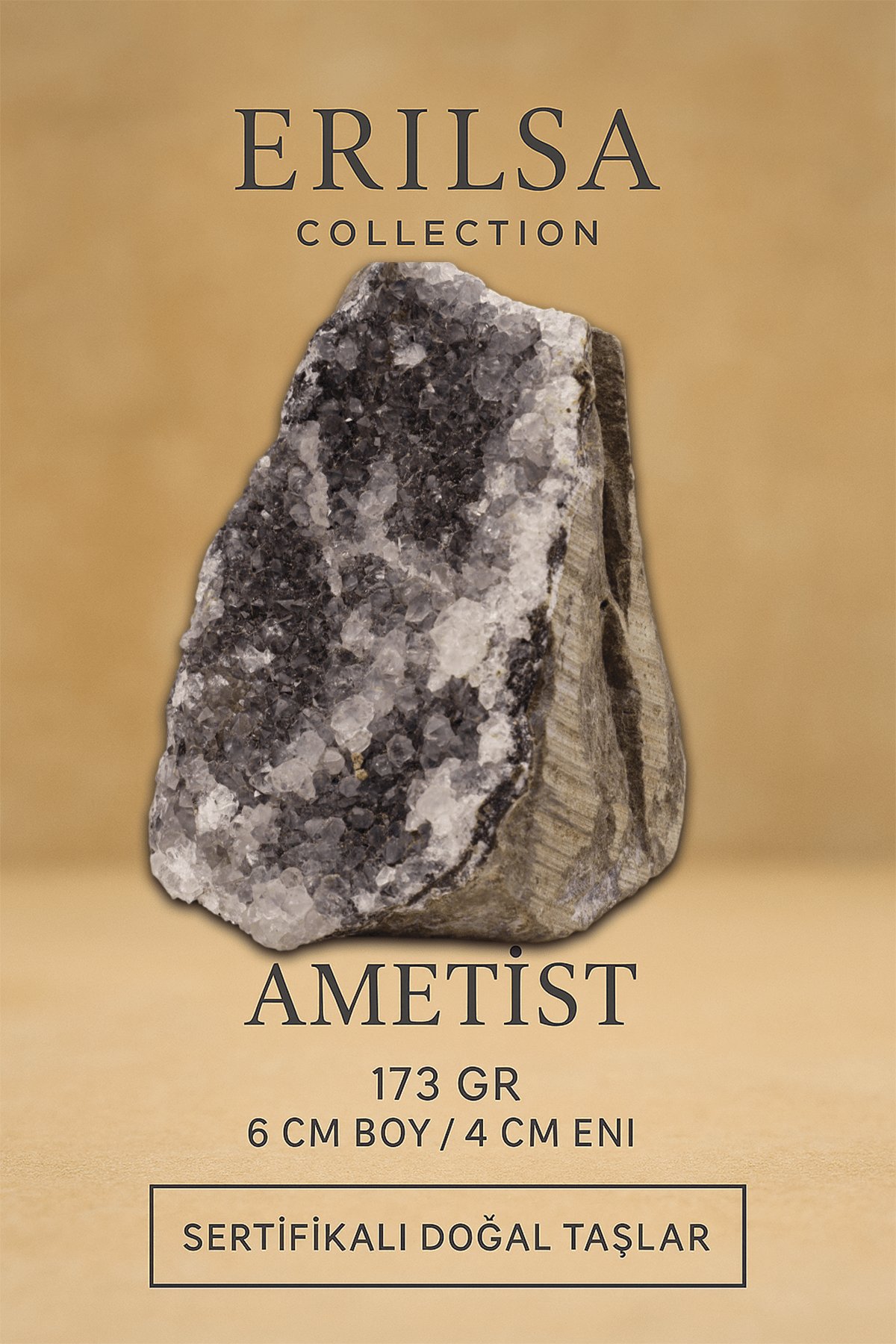 Sertifikalı Ametist Taşı Kütlesi 173 Gr – Ham Doğal Kristal Dekoratif Taş Stresi Azalt Huzur Ver