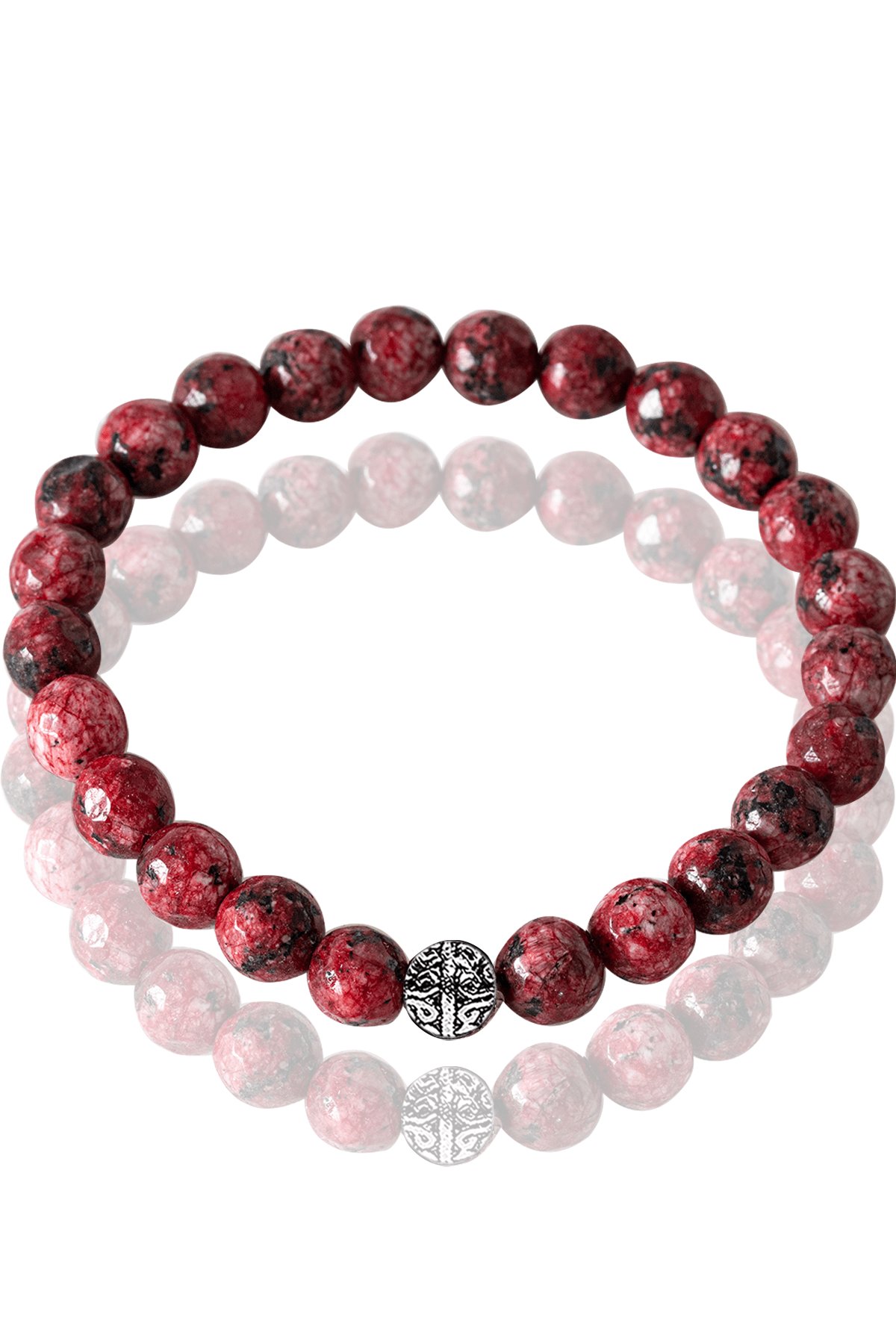 Sertifikalı Fasetli Kırmızı Kuvars Taşı Bileklik - Gümüş Aparatlı