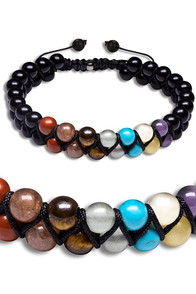 Jasper Sitrin Kaplan Gözü Florit Firuze Ametist Taşı Bileklik