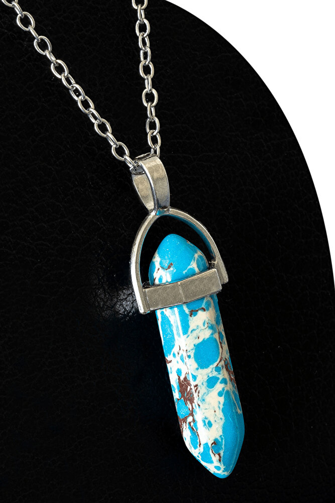 Sertifikalı Çivi Model Mavi Varisit Taşı Kolye