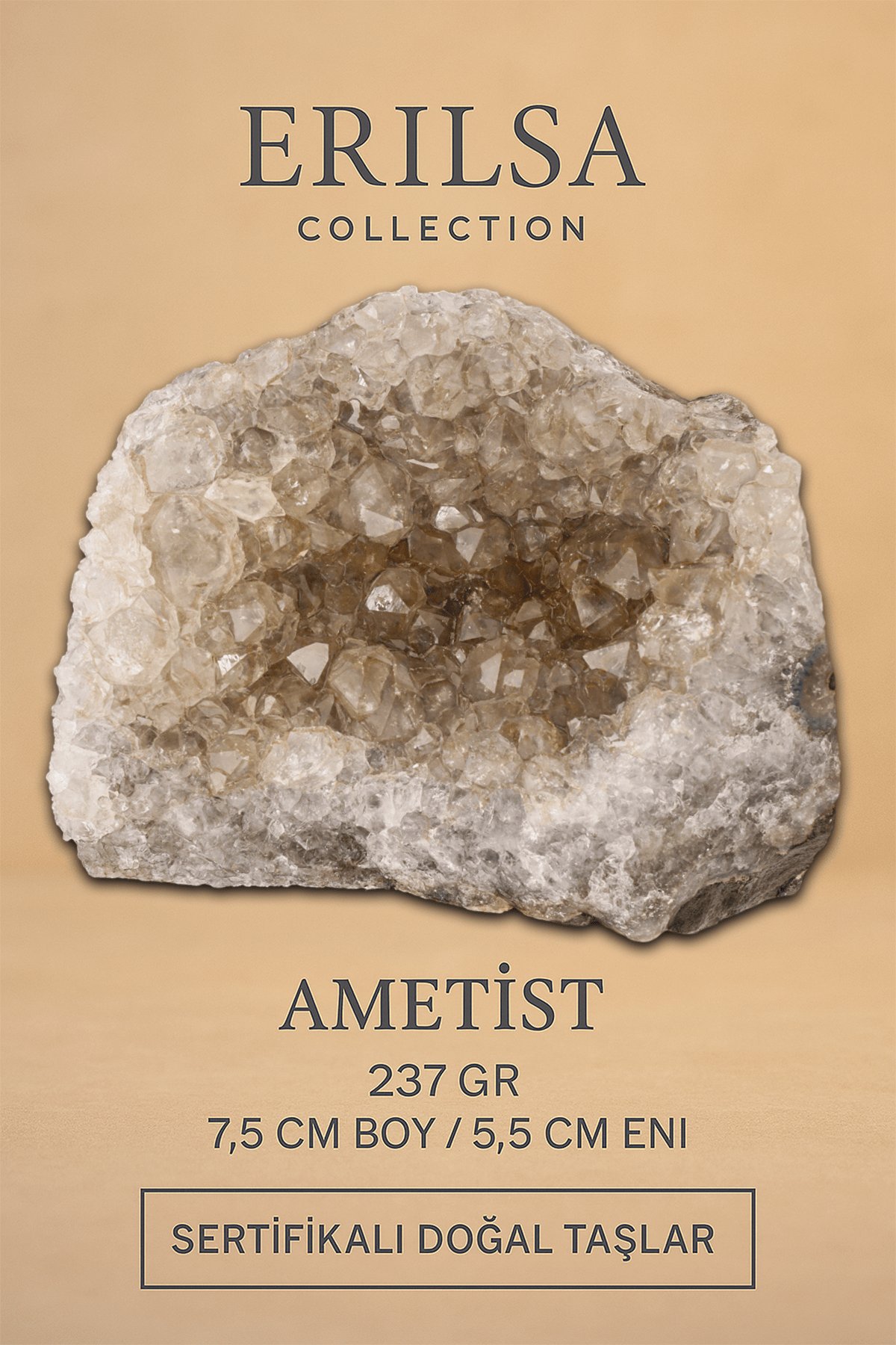 Sertifikalı Ametist Taşı Kütlesi 237 Gr – Ham Doğal Kristal Dekoratif Taş Stresi Azalt Huzur Ver