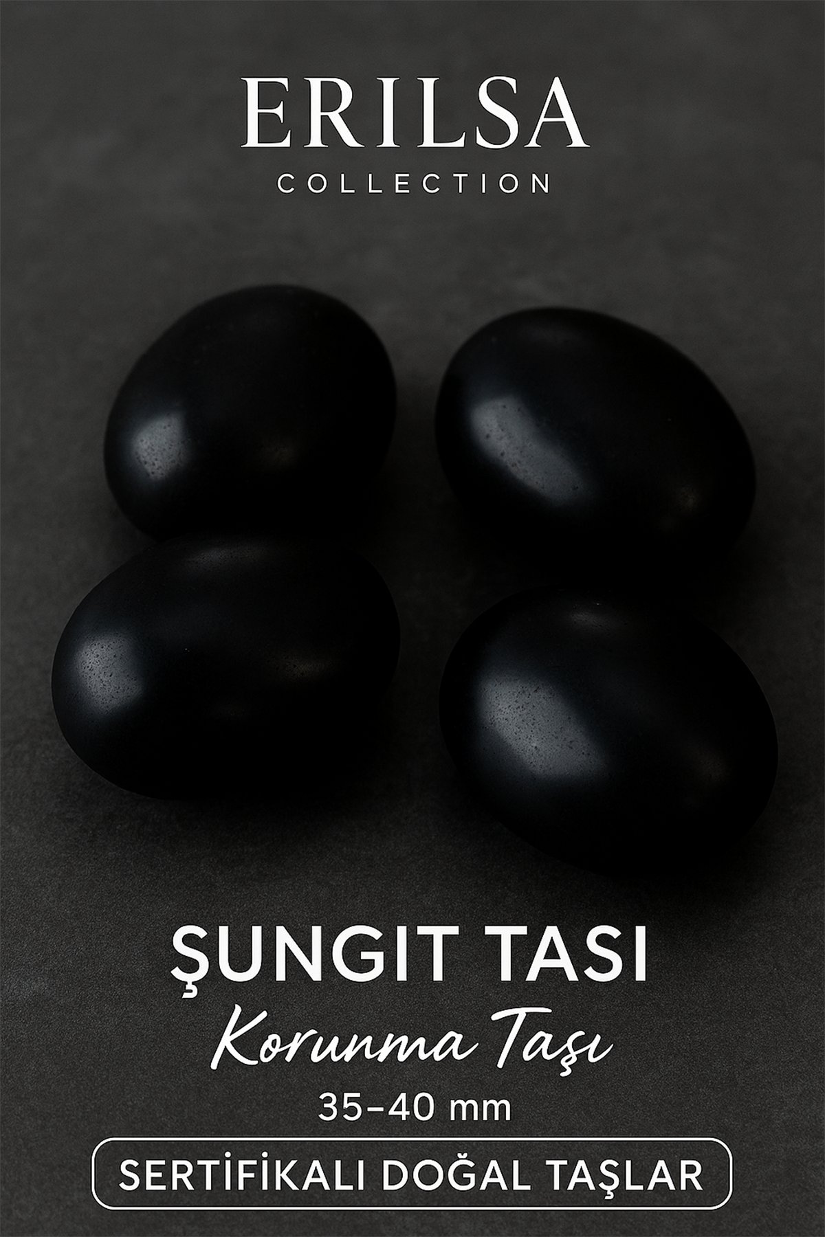 Sertifikalı Doğal Şungit (Shungite) Taşı Kütle 35-40 mm – Korunma ve Arınma Taşı
