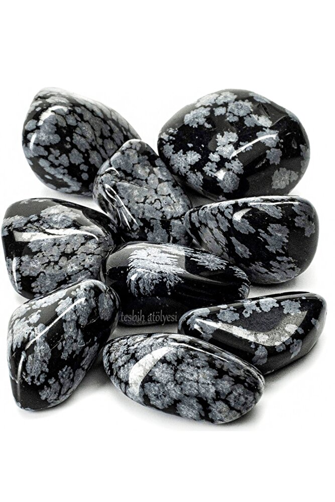 Sertifikalı Karlı Obsidyen Taşı Doğal Taş Kütle Parça