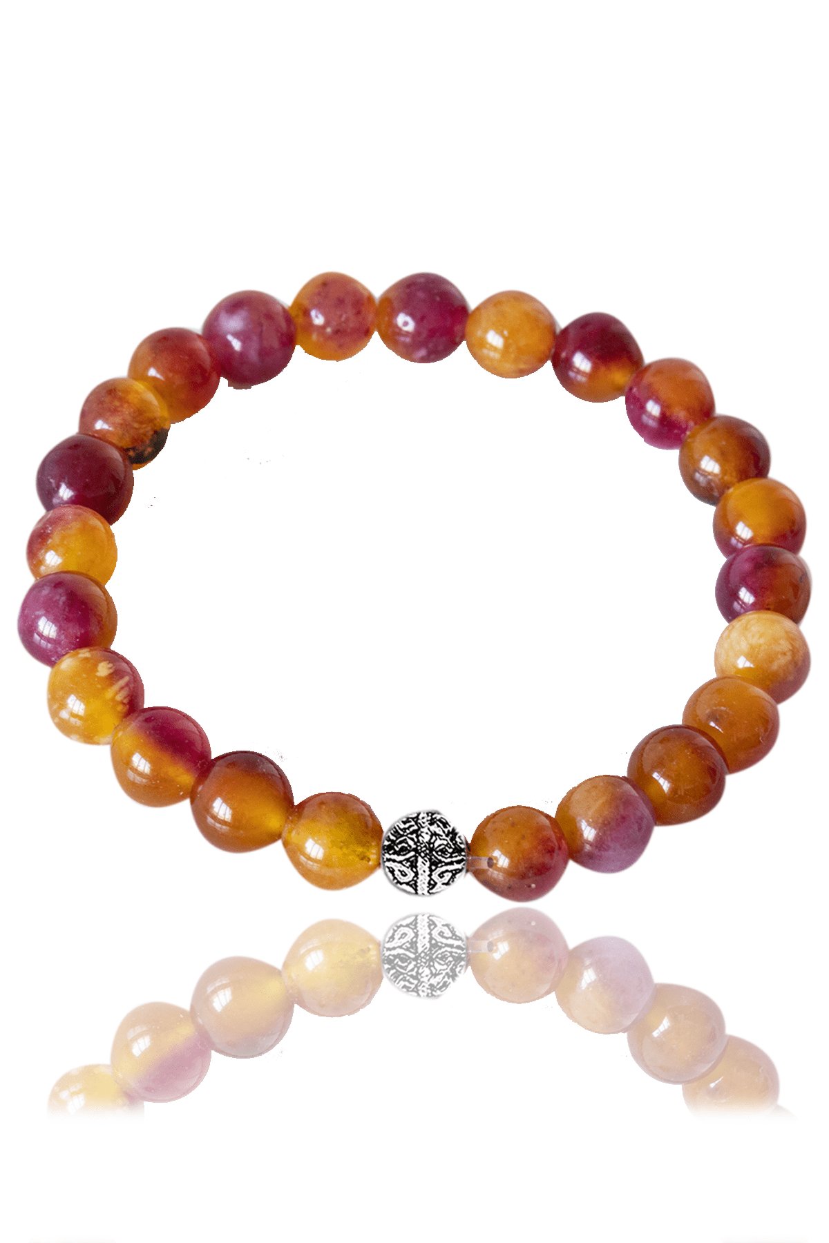 Sertifikalı Sarı - Mor Kuvars Taşı Bileklik - Gümüş Aparatlı