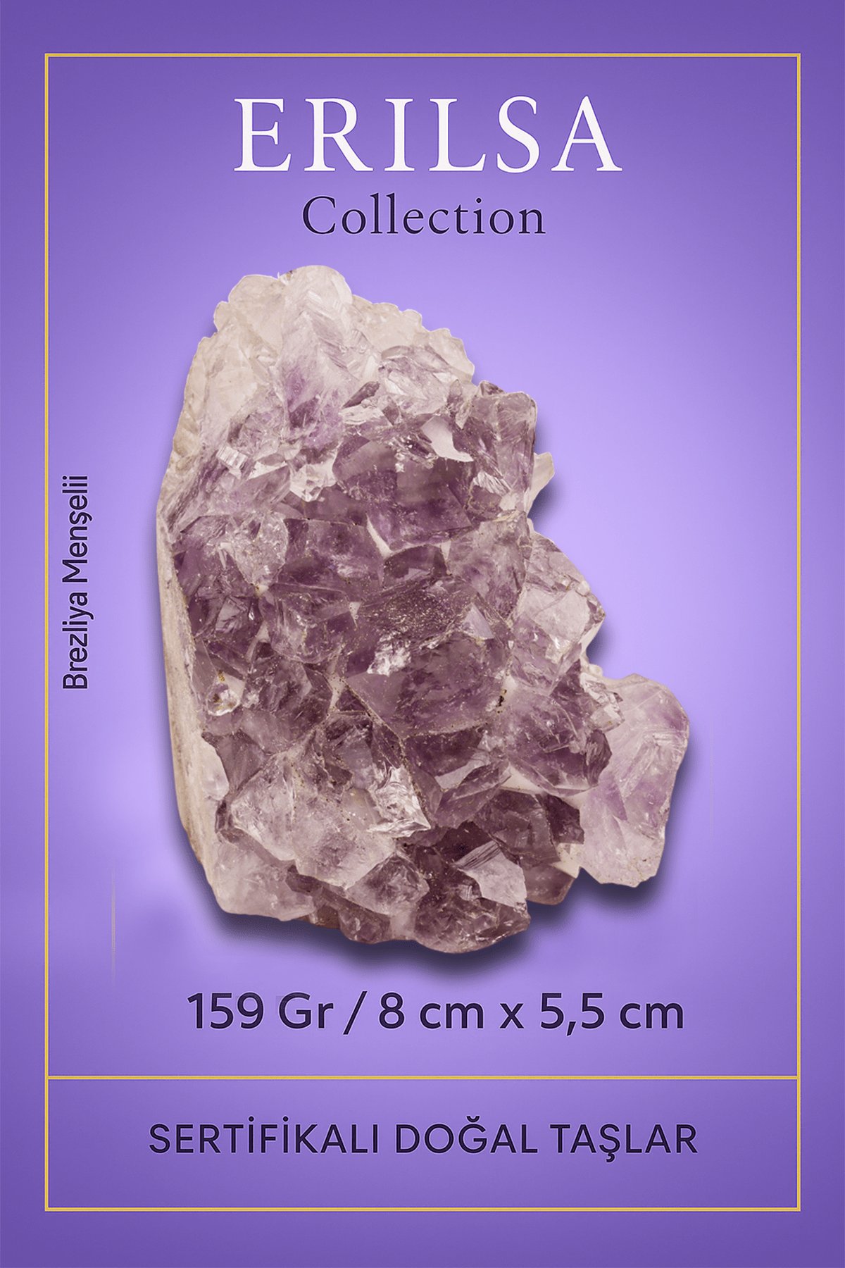 Sertifikalı Ametist Taşı Kütlesi 159 Gr – Ham Doğal Kristal Dekoratif Taş Parçası