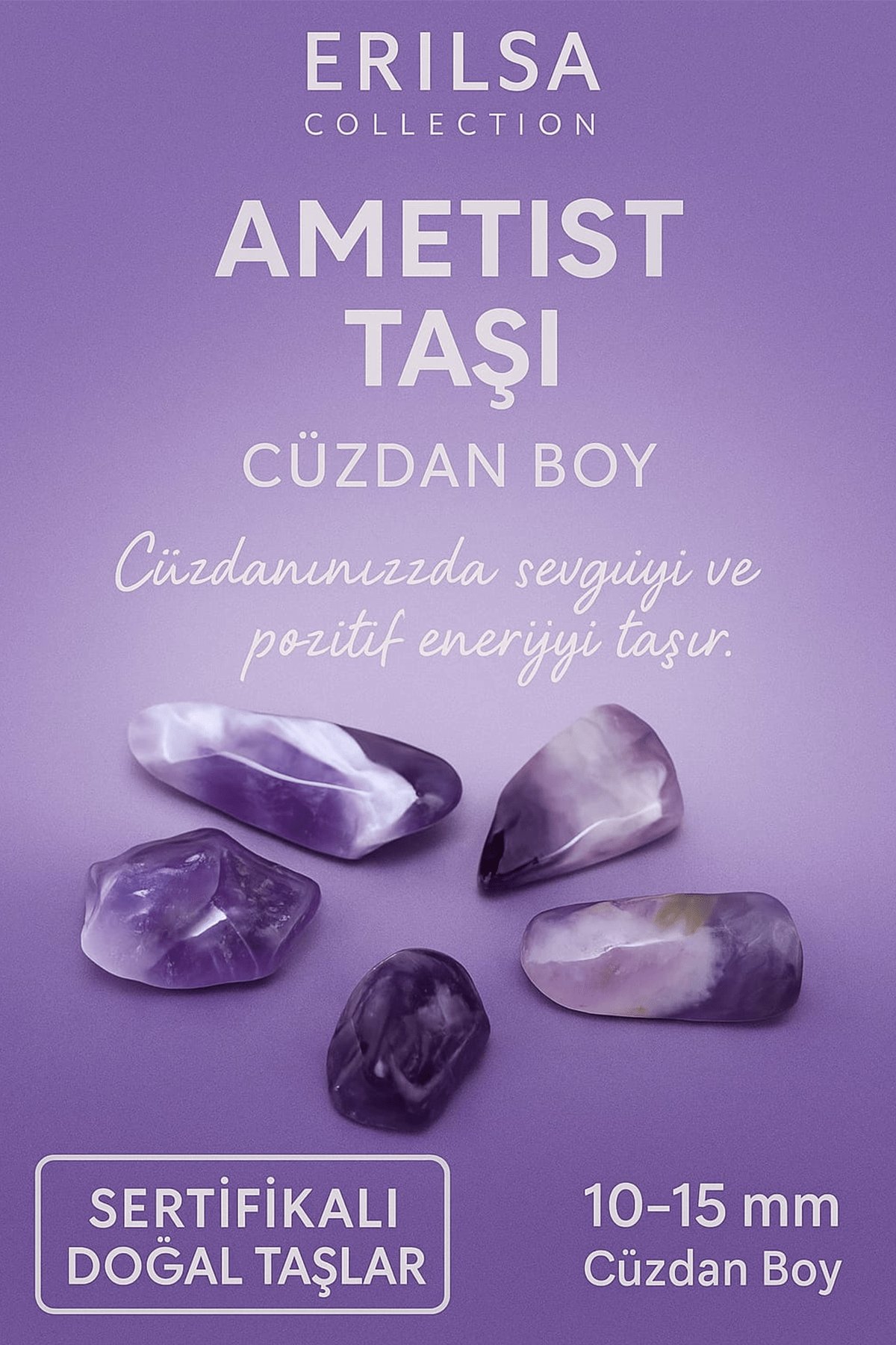 Sertifikalı Ametist Taşı Kütle 10-15 mm – Sevgi Huzur ve Pozitif Enerji Taşı