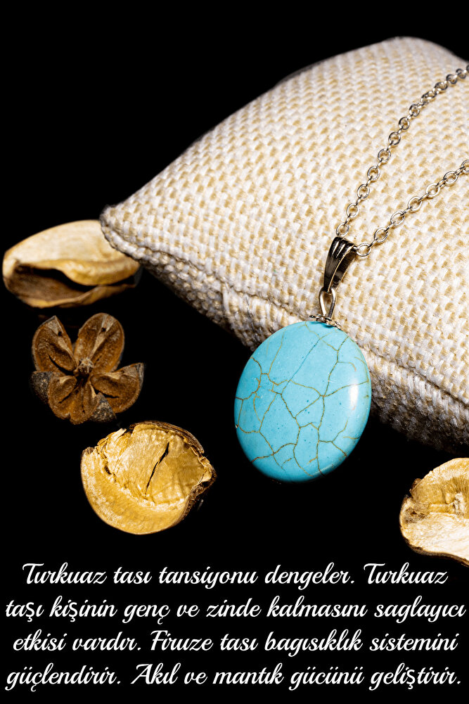 Sertifikalı Xl Turkuaz Taşı Kolye (aaa+ Kalite)