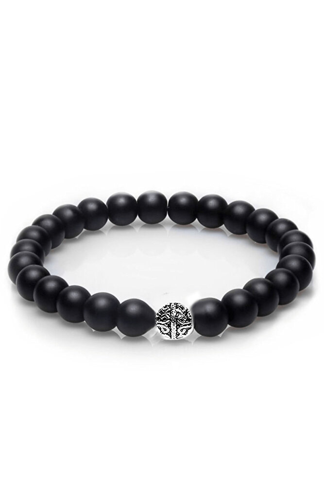 Sertifikalı Gerçek Onyx - Oniks Taşı Bileklik (Gümüş Aparatlı)