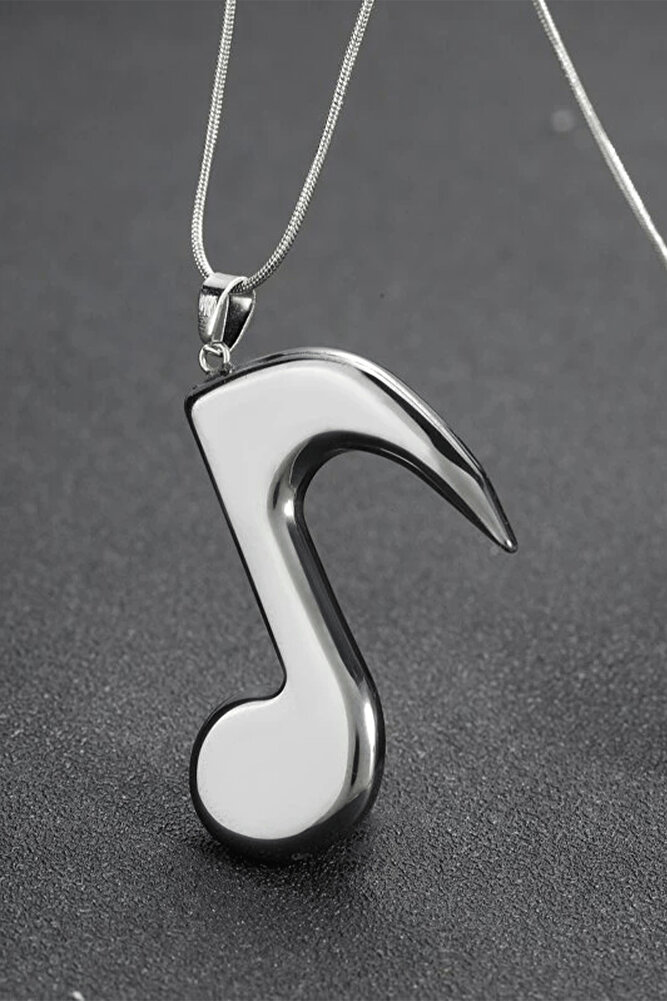 Sertifikalı Müzik - Nota Model Doğal Taş Hematit Taşı Kolye