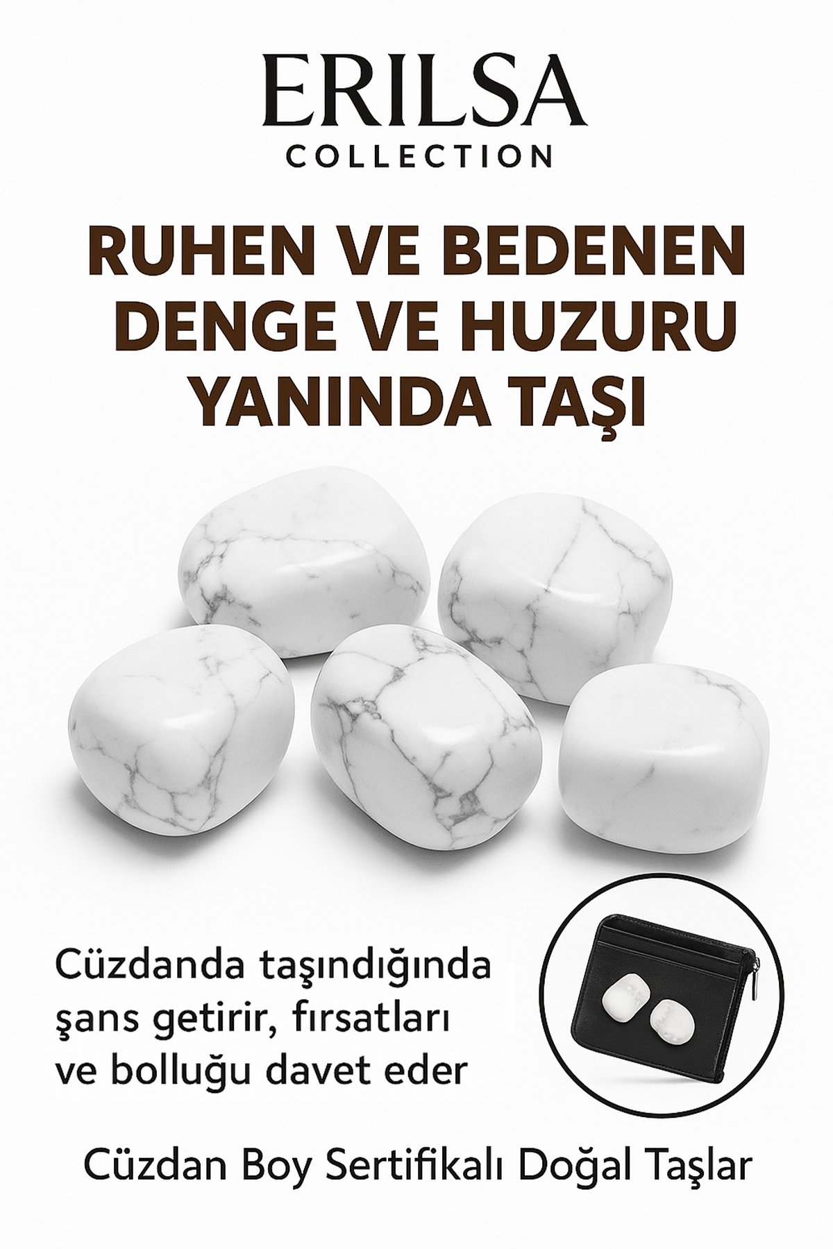 Sertifikalı Cüzdan Boy Havlit Taşı Kütle - Sakinlik ve Stres Azaltıcı Etki Sağlar