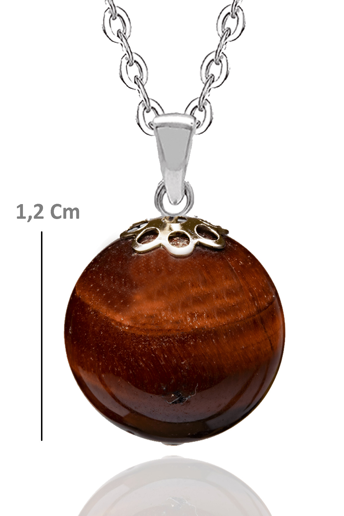 Sertifikalı Kahverengi Kaplan Gözü Taşı Doğal Taş Kolye (aaa Kalite) Kahverengi Renk 45 cm
