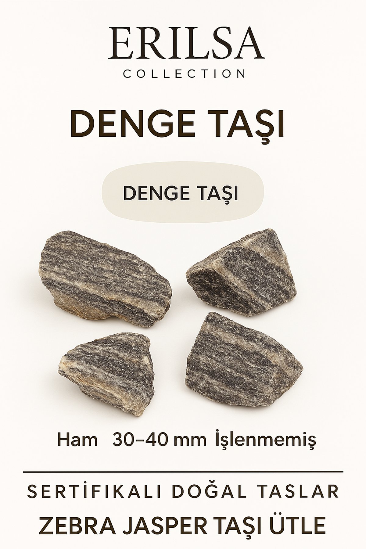 Sertifikalı Ham İşlenmemiş Zebra Jasper Taşı Kütle El Taşı Dengeleyici Toprak Enerjisi Ruhsal Güç