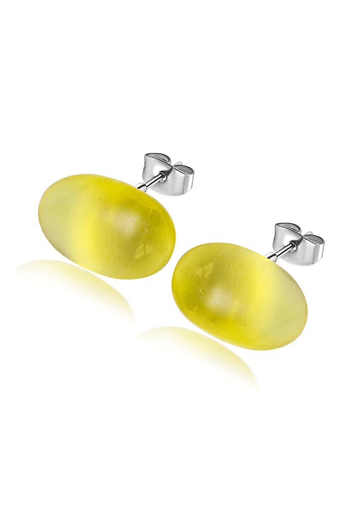 Sertifikalı Kadın Doğal Damla Kehribar Küpe