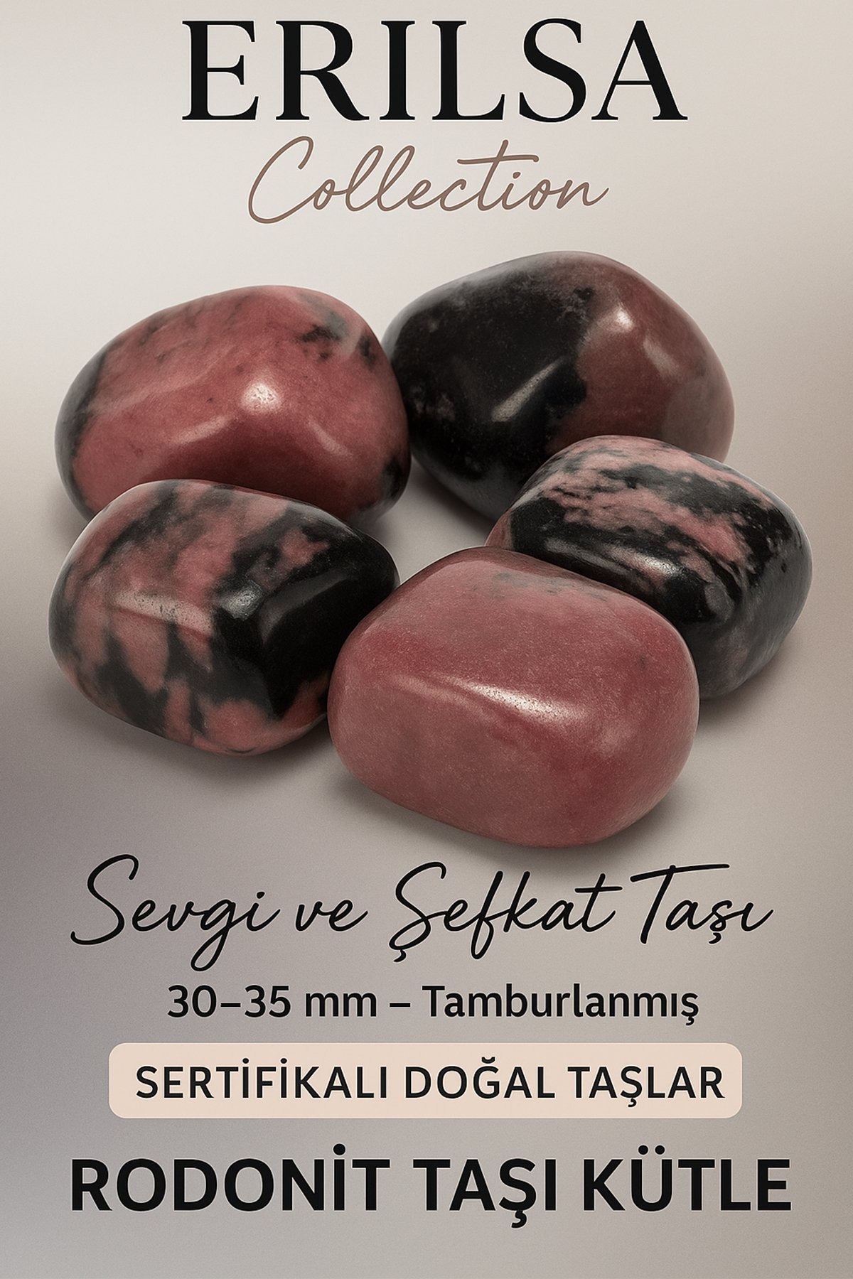 Sertifikalı Gerçek Rodonit Taşı Kütle – Sevgi ve Şefkat Taşı