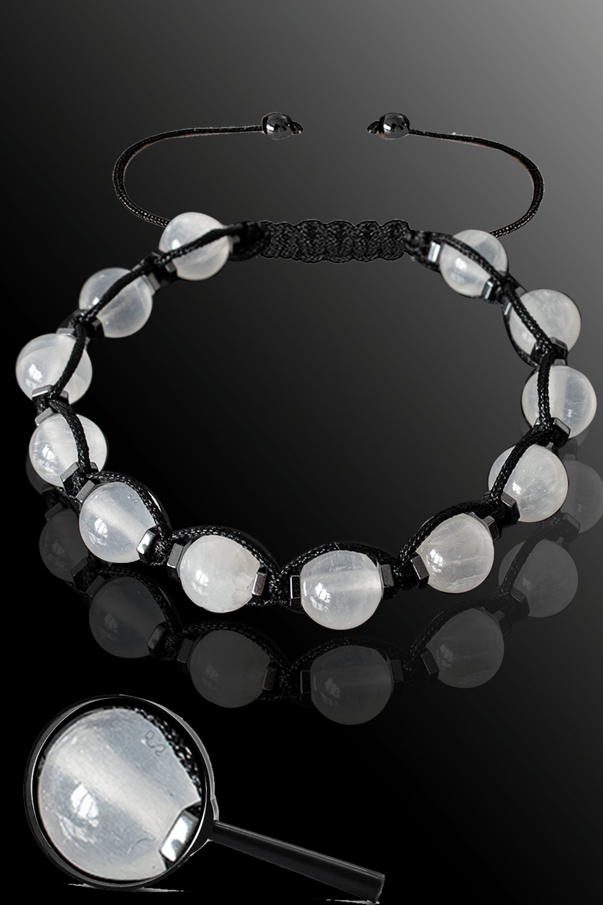 Sertifikalı Gerçek Selenit Taşı Bileklik - Ayarlamalı