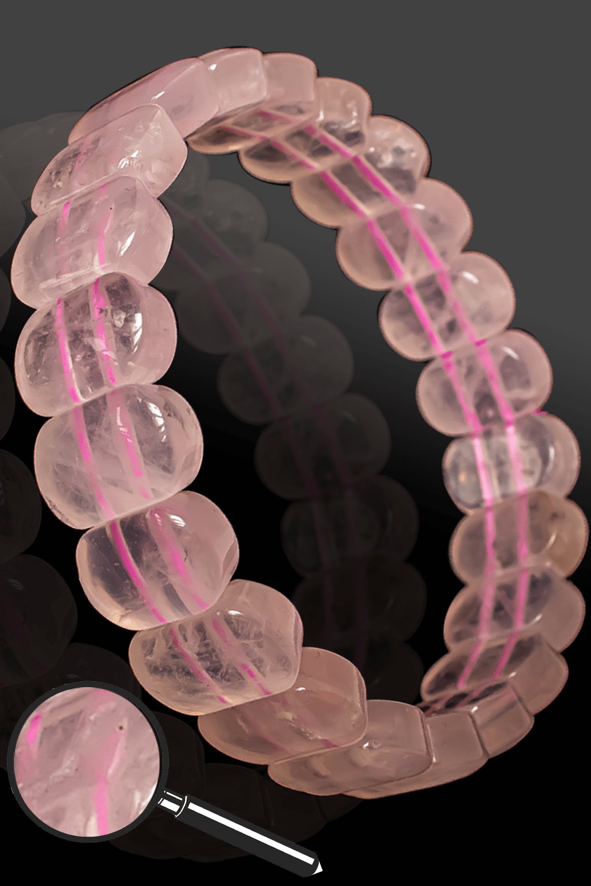 Sertifikalı Rolex Model AAA+ Kalite Gerçek Pembe Kuvars Taşı Bileklik