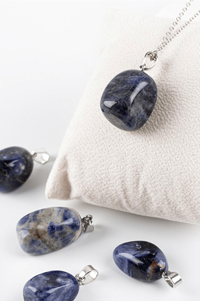 Sertifikalı Tımbıl Model Dumortireit Taşı Kolye (Gümüş Aparatlı)