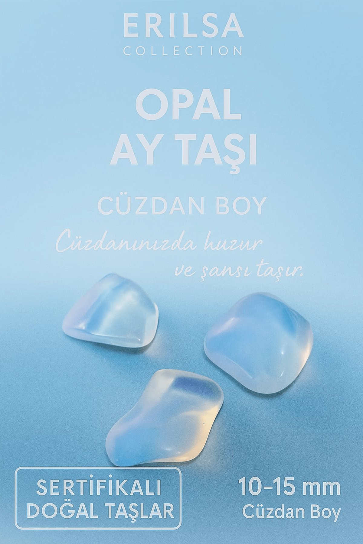 Sertifikalı Opal Ay Taşı Kütle 10-15 mm Cüzdan Boy – Huzur Şans ve İlham Taşı