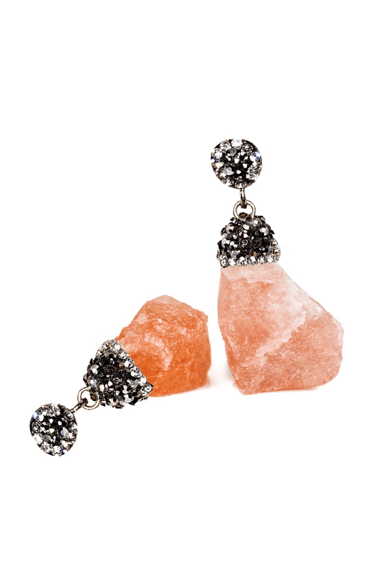 Sertifikalı Zirkon Taşlı Ham İşlenmemiş Himalaya Tuzu Kolye Ucu