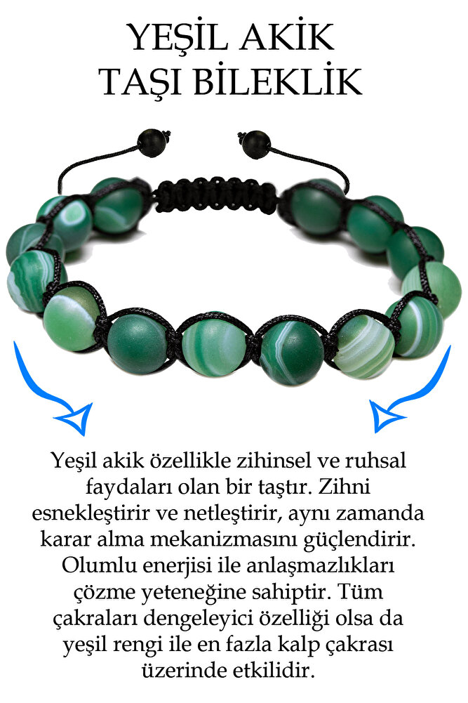 Sertifikalı Ham Işlenmemiş Yeşil Akik Taşı Bileklik