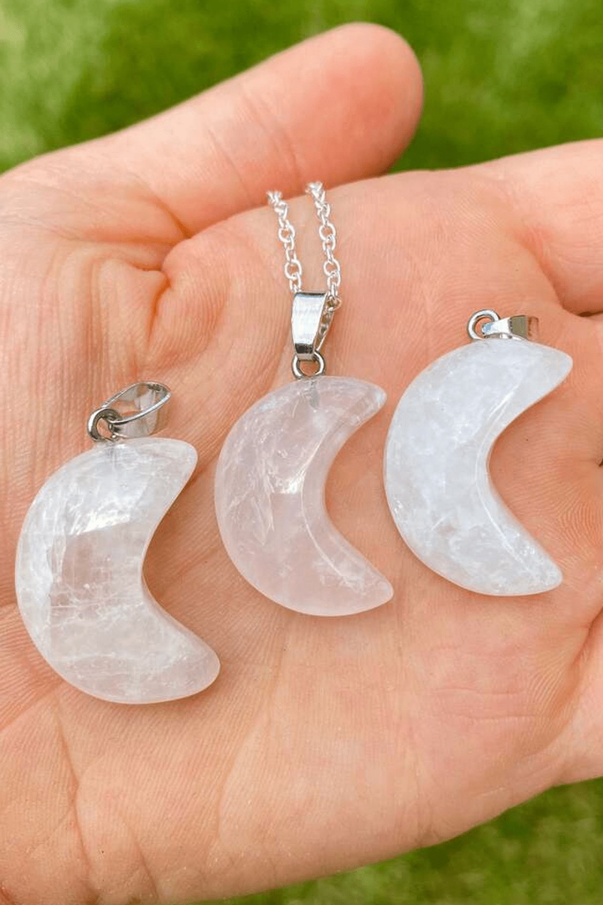 Sertifikalı Ay Model Kristal Kuvars Taşı Kolye
