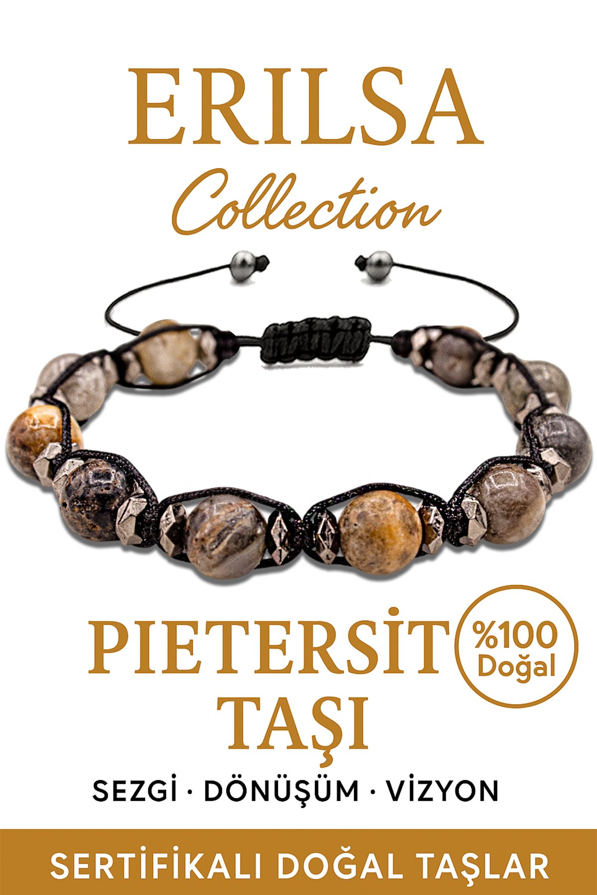 Sertifikalı Terahertz ve Pietersit Bileklik – Duygusal Dönüşüm ve Koruma