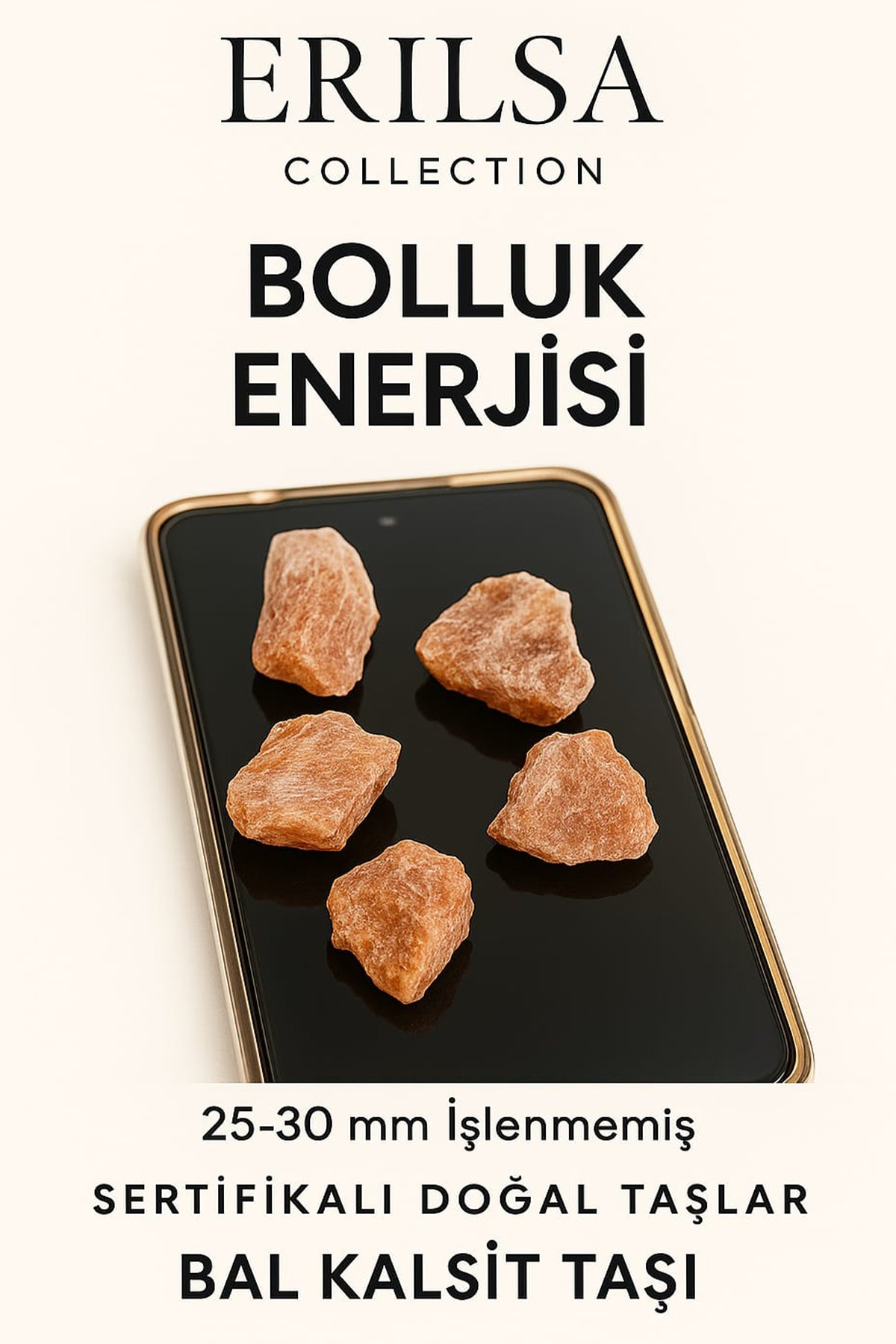 Sertifikalı Ham İşlenmemiş Orta Bal Kalsit Taşı Kütle Duygusal Denge Sağlar İçsel Sakinlik Verir